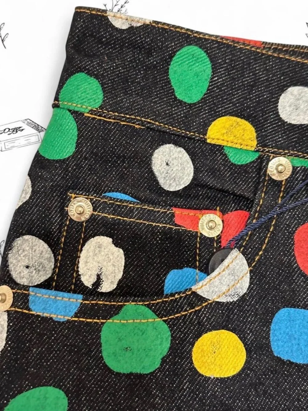 LV x Yayoi Kusama Multicolor Polka Dot Denim Shorts
